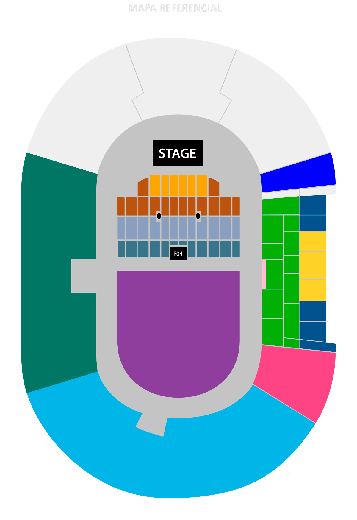 Mapa Estadio Nacional concierto Roger Waters