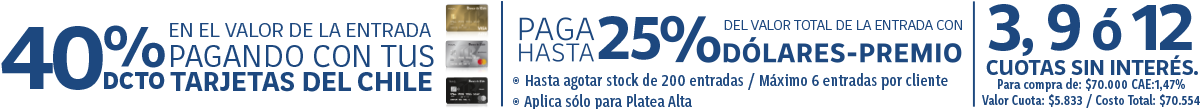 20% de descuento con Banco de Chile