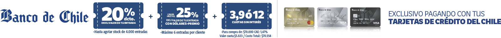 Banco de Chile - Descuentos exclusivos pagando con tarjetas Crédito del Chile