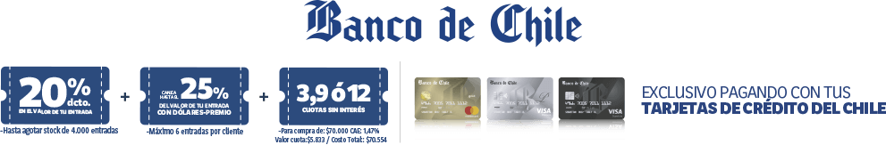 Banco de Chile - Descuentos exclusivos pagando con tarjetas Crédito del Chile