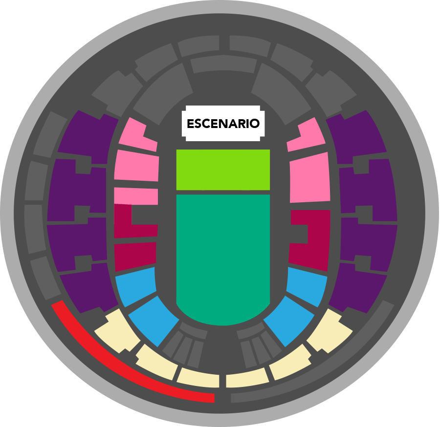 Movistar Arena - Mapa referencia sujeto a cambios