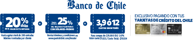 Banco de Chile - Descuentos exclusivos pagando con tarjetas Crédito del Chile