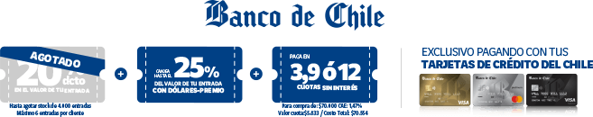 Banco de Chile - Descuentos exclusivos pagando con tarjetas Crédito del Chile