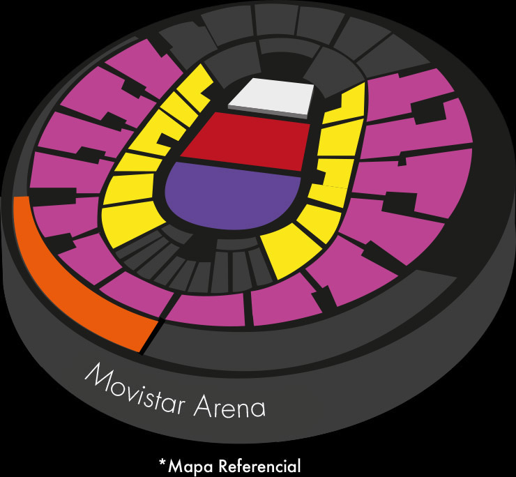 Mapa Movistar Arena - Concierto Residente